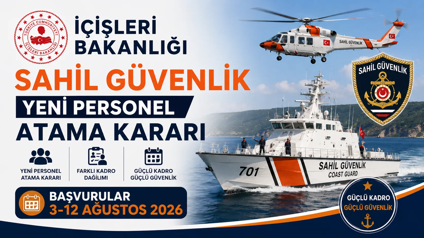 İÇİŞLERİ BAKANLIĞI SAHİL GÜVENLİK YENİ PERSONEL ATAMA KARARI
